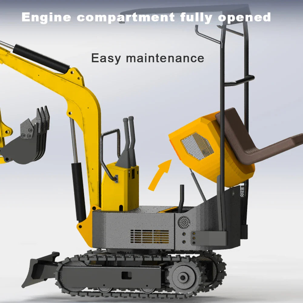 Mini Excavator 1ton Hydraulic Crawler Excavator 13.5HP Small Trencher Digger For Farm Garden