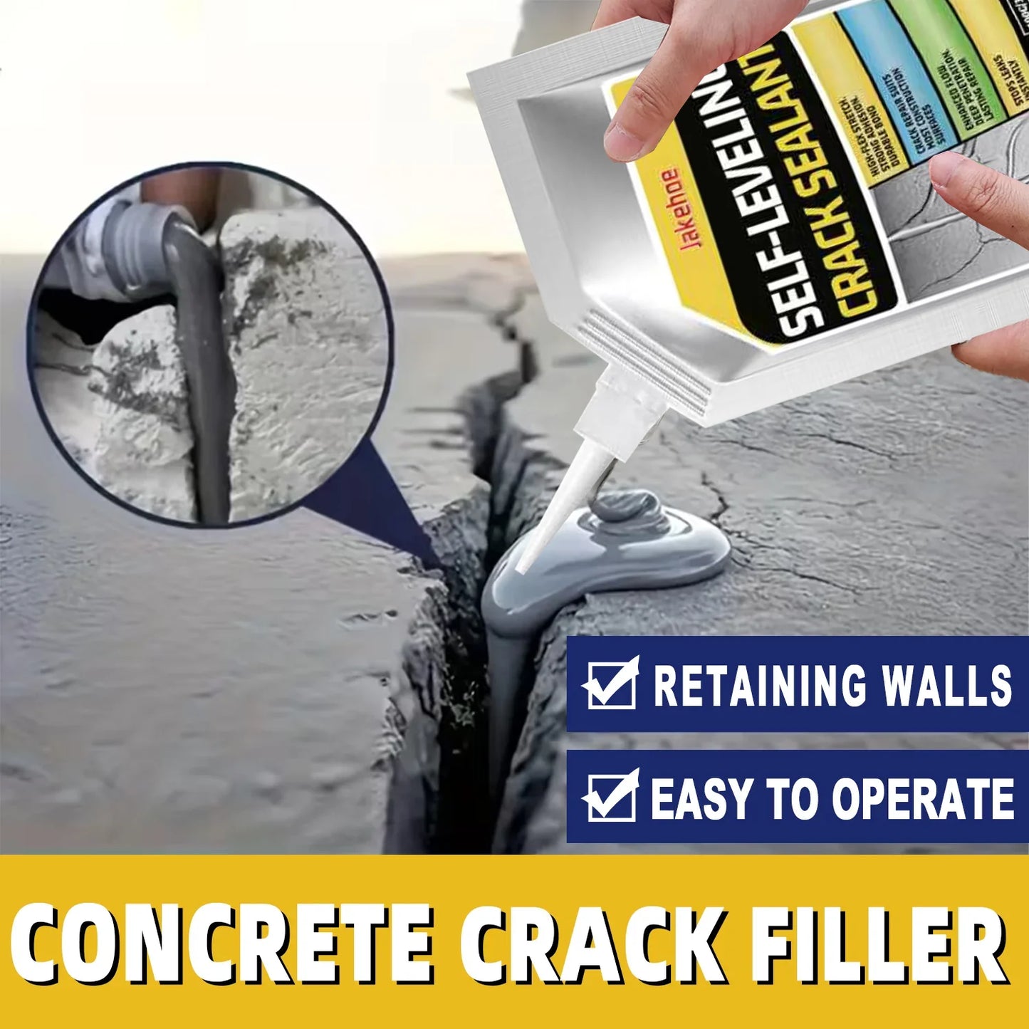 Self-Leveling Concrete Crack Filler - Waterproof