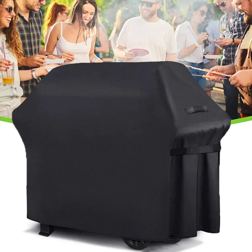 210D BBQ Cover Outdoor Dust Waterproof Weber Heavy Duty Grill Cover Rain Protective Outdoor Barbecue Cover Round