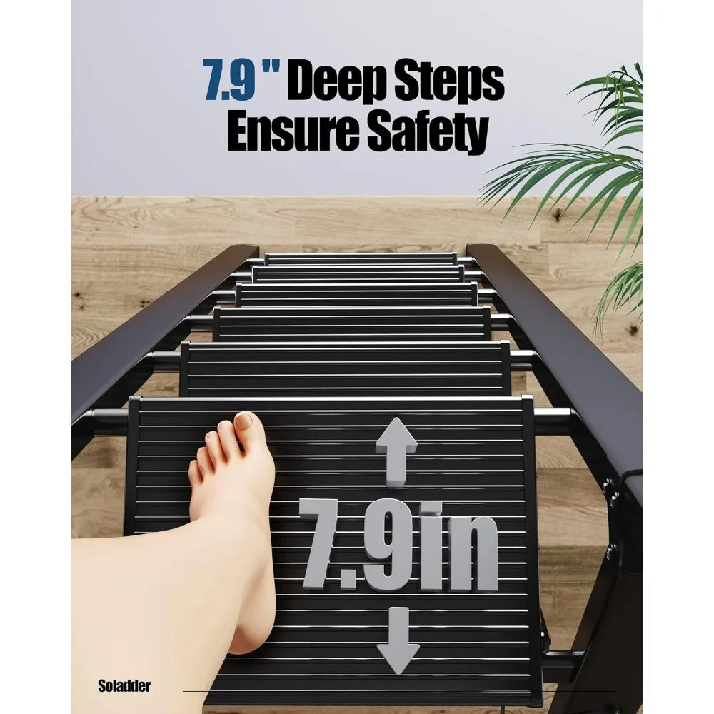 6-Step Folding Ladder for 12 ft Ceilings - Anti-Slip