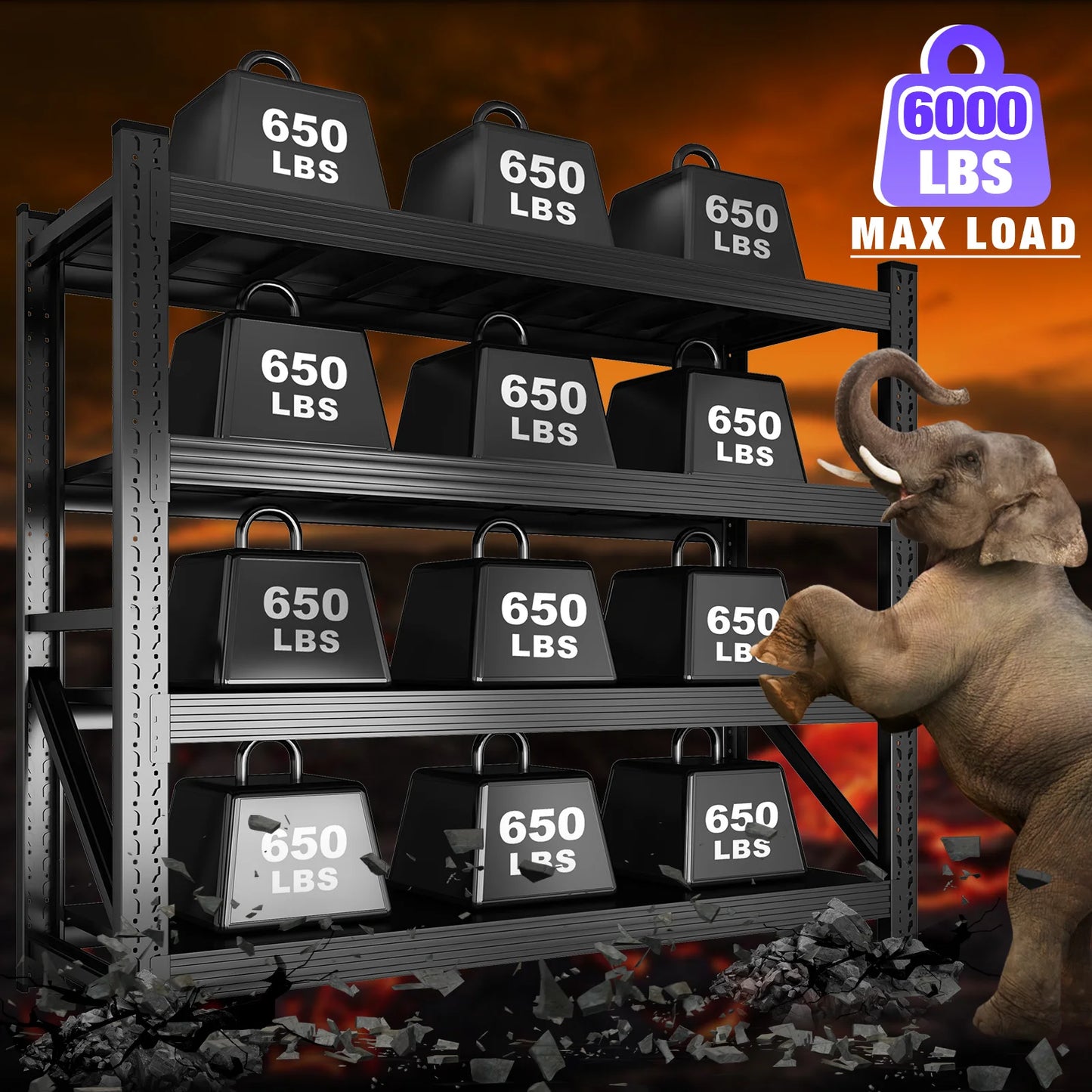 Garage Shelving 6000 lbs Heavy Duty, 4/5 Tier