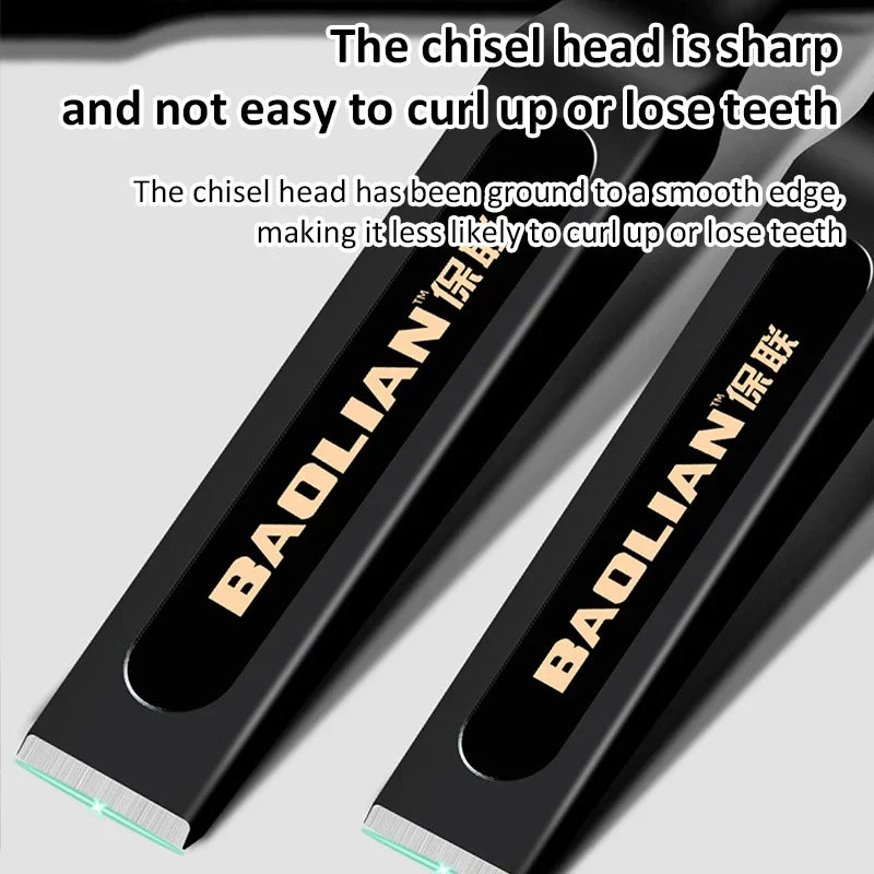 6/8/10/12 Inch Chrome Vanadium Steel Stone Flat Chisel With Hand Guard Construction Cement Masonry Concrete Engraving Cut Tool