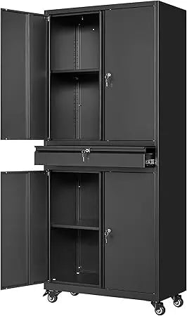 Rolling Garage Cabinet with Locking Doors & Drawer