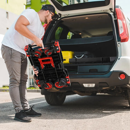 2-in-1 Folding Hand Truck with Basket, 330 lbs