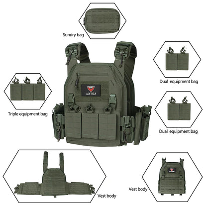 Ranger Green Plate Carrier Vest - Quick Release Molle