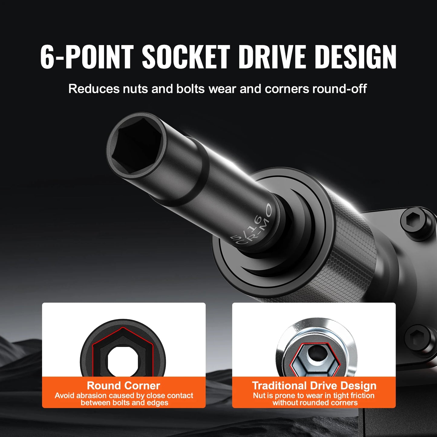 Impact Socket Set Deep & Shallow Cr-V with Case