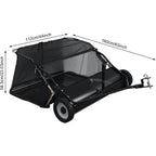 44" Heavy Duty Tow Behind Lawn Sweeper with Adjustable Brush, 25 cu ft Capacity for Leaves & Grass