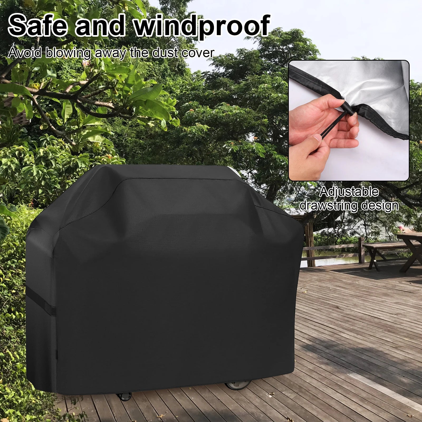 New BBQ Grill Barbeque Cover Anti-Dust Waterproof Heavy Duty Charbroil BBQ Cover Outdoor Rain Protective Barbecue Grill Covers