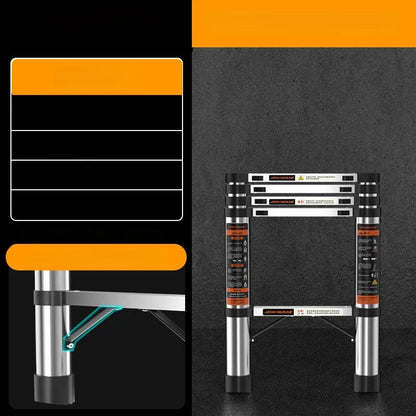 1.9-3.5M Stainless Steel Telescopic Folding Ladder