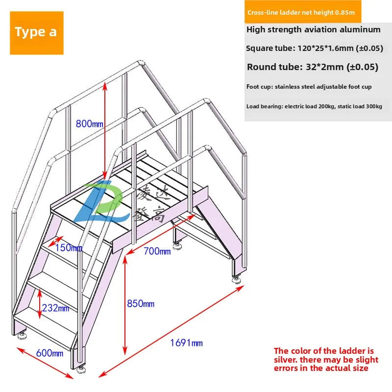 Aluminum alloy welded cross-line ladder Industrial climbing ladder Mobile cross-line ladder Disassembly and assembly