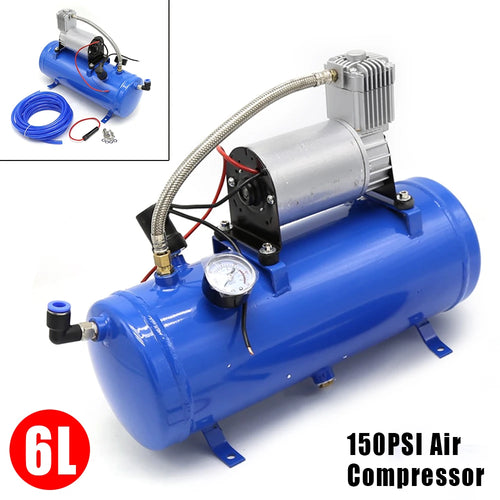 12V 150 PSI Train Horn Air Compressor Kit, 6L Tank