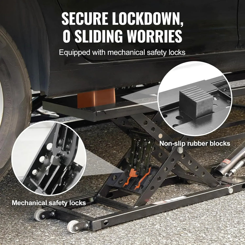 Heavy-Duty Carbon Steel Truck Lift with 120V Power Unit, Portable Car Lift - 7,000 LBS Capacity, 26.8" Max. Height