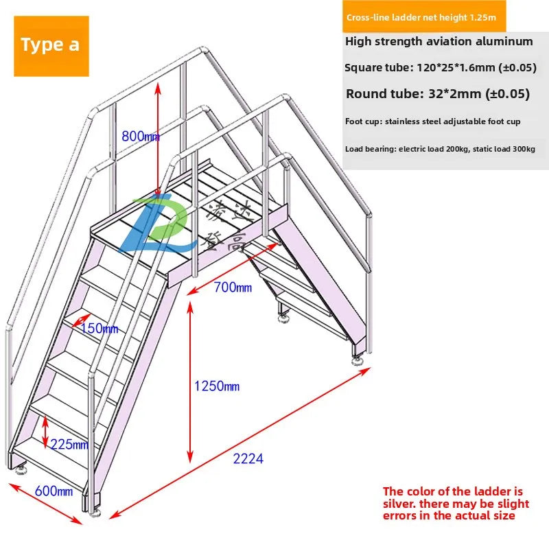Aluminum alloy welded cross-line ladder Industrial climbing ladder Mobile cross-line ladder Disassembly and assembly