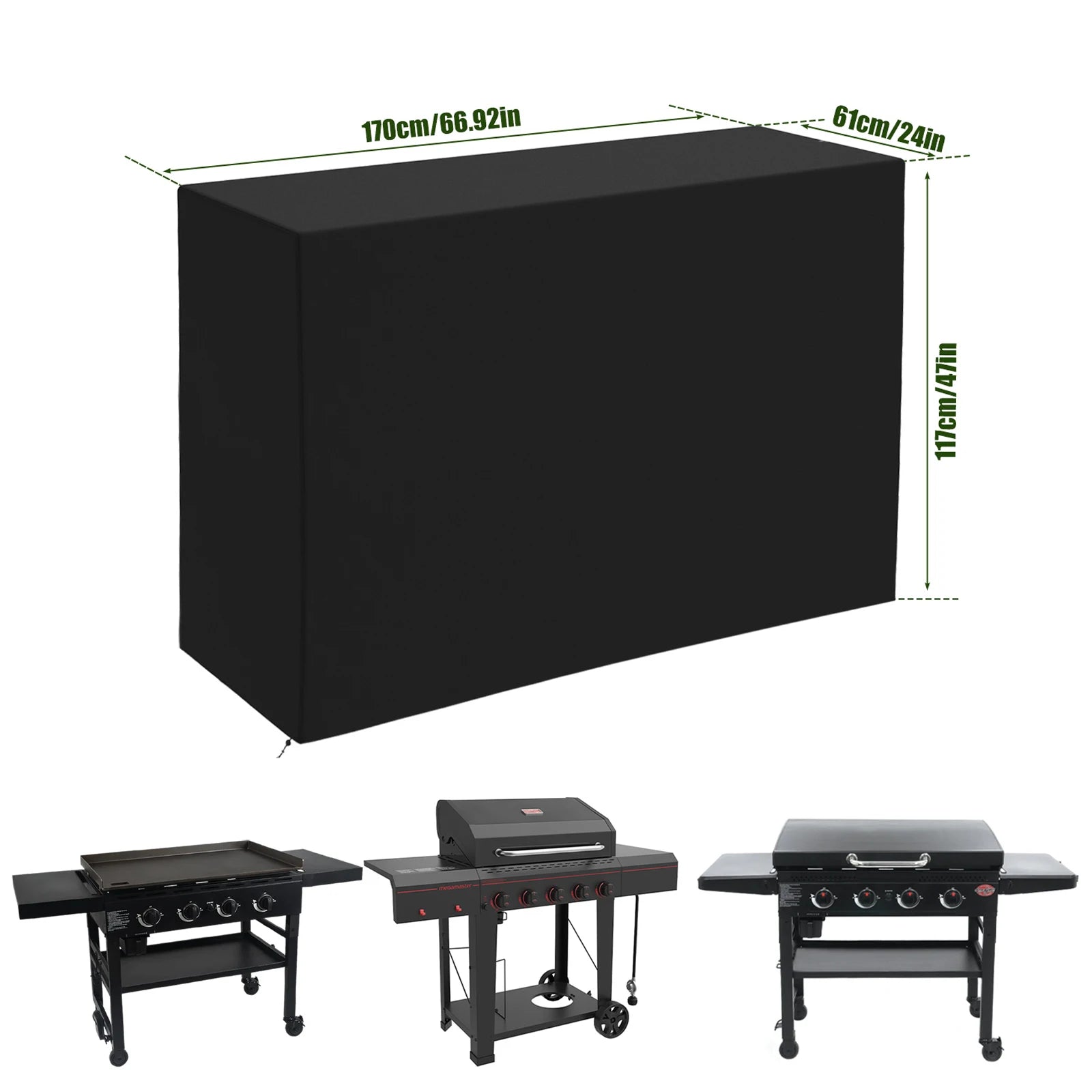 Grill Cover Round Rectangle Outdoor Waterproof Oxford Cloth Stove BBQ Protective Covers Heavy Duty Dustproof Garden Accessories