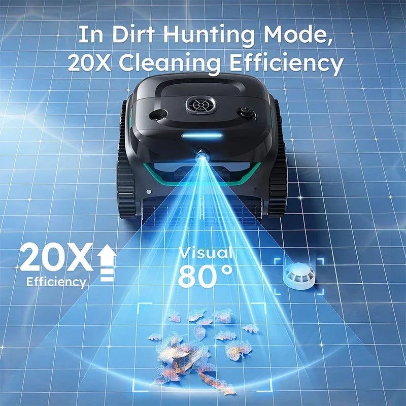 Robot Pool Cleaner Cordless WYBOT C2 Vision Osprey900 Vision Dual-layer Filtration Visual 80°  Running Time 180mins APP Control