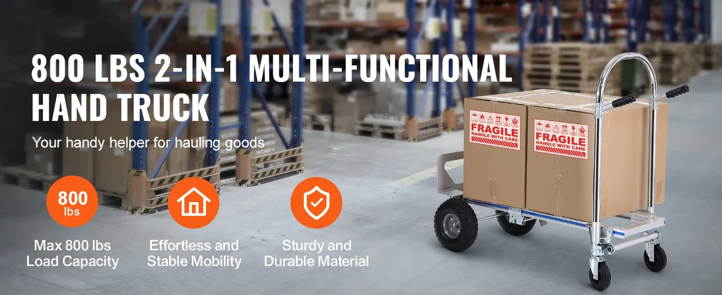 Industrial Folding Hand Truck Aluminum - Collapsible Cart