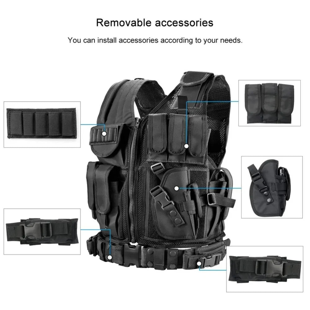 Multi-Pocket SWAT Tactical Vest - Jungle Combat