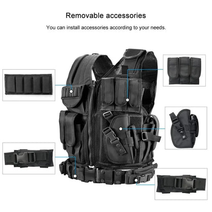 Multi-Pocket SWAT Tactical Vest - Jungle Combat