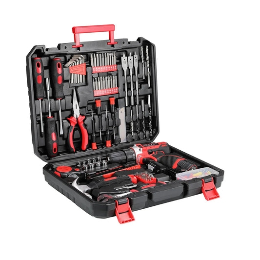 138-Piece Tool Set with 12V Cordless Drill & Tool Box