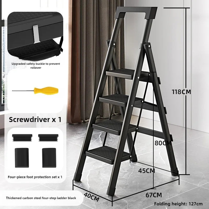 Home ladder stool folding zigzag ladder anti slip pedal ladder indoor and outdoor multifunctional portable ladder