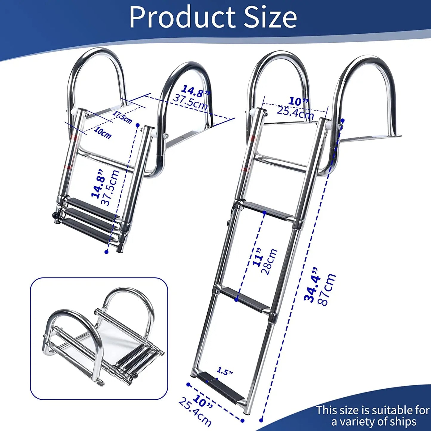 Stainless Steel Telescoping Boat Boarding Ladder