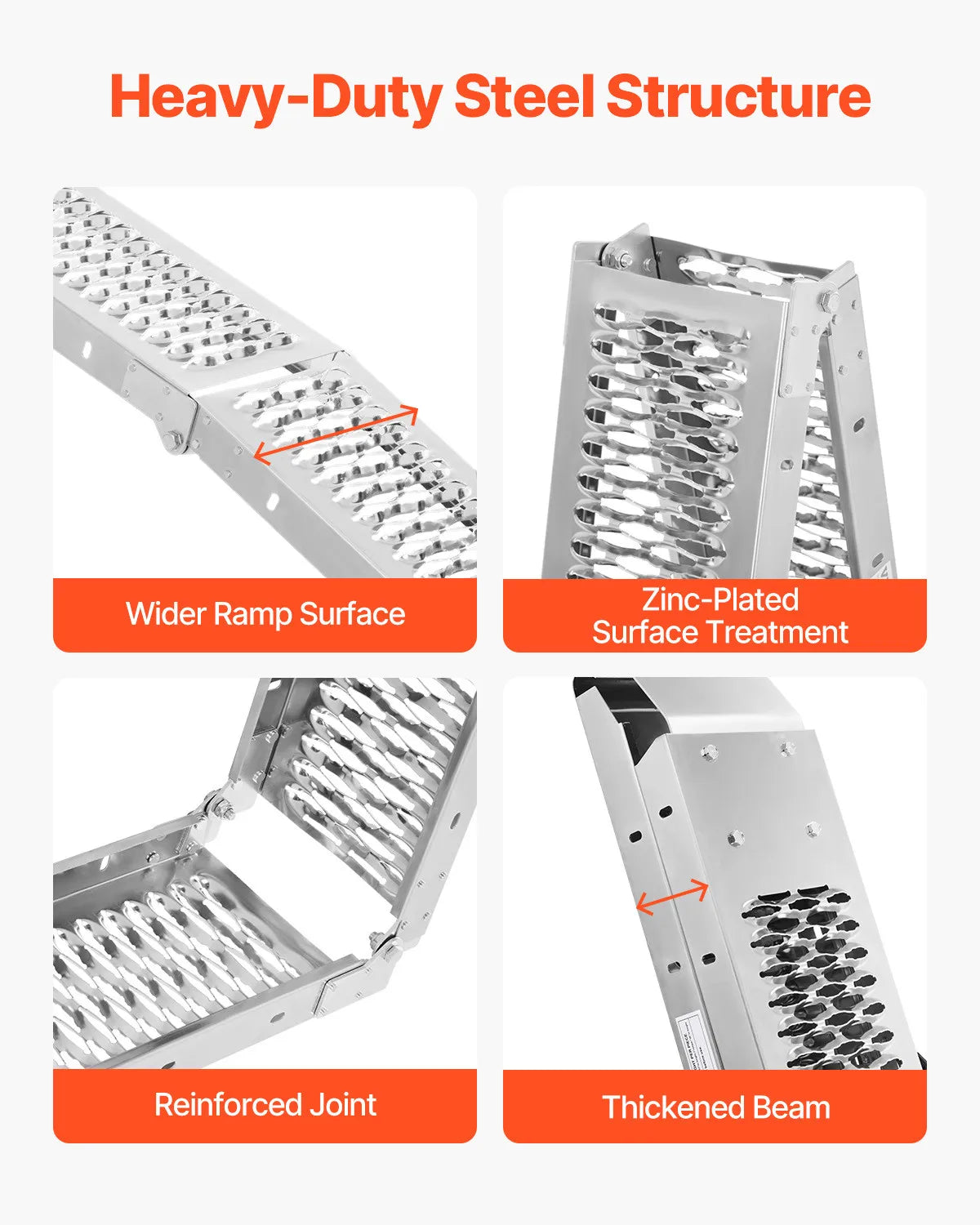 Heavy-Duty Steel Loading Ramps 1000 lbs (Pair)