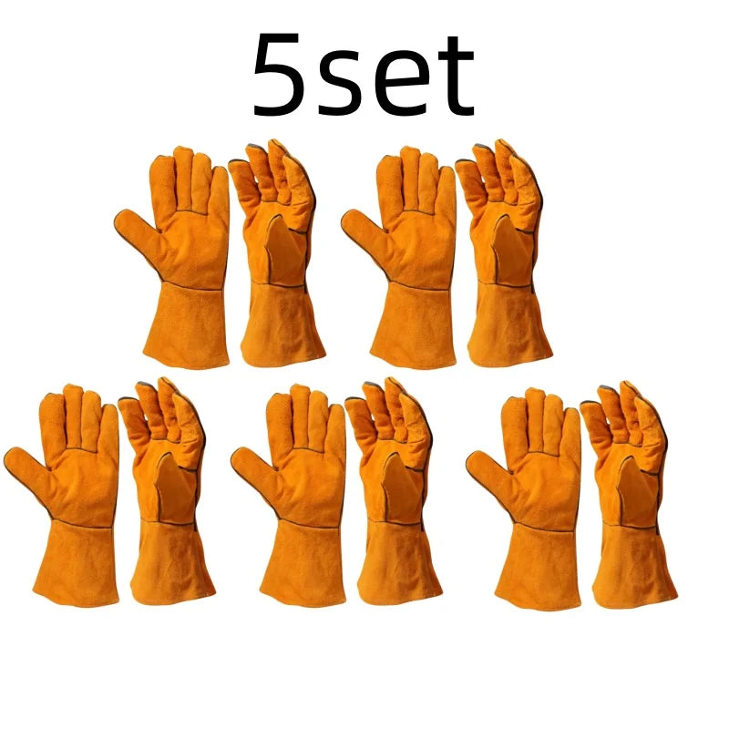 Welding Gloves Heat/Fire Resistant Gloves Durable Leather Gloves for BBQ,Oven