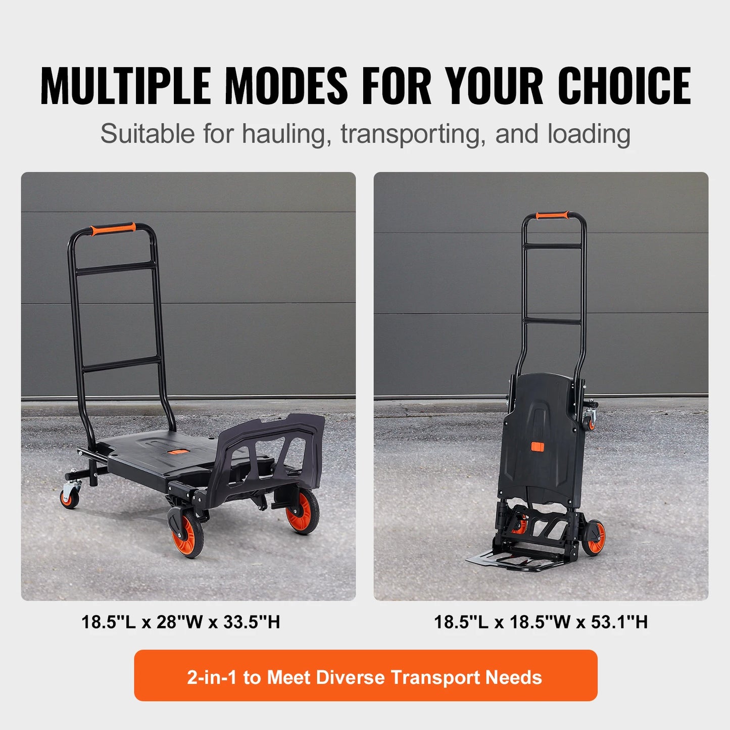 300 lbs Aluminum Folding Hand Truck - Lightweight Dolly