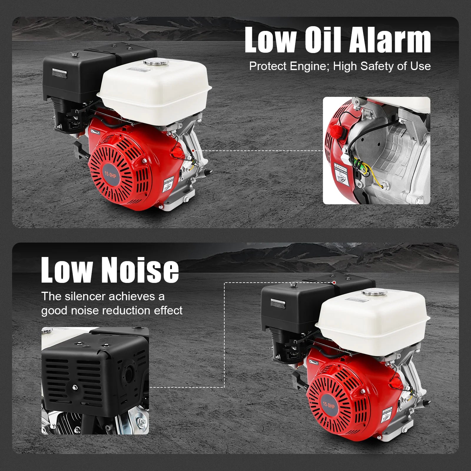 Gasoline Engine 15HP 420cc 4stroke Go Kart Motor Gasoline Engine Single Cylinder Air Cooling for Water Pumps Vibrators Generator