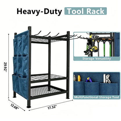 Garden Tool Tower Rack - Heavy Duty Steel Stand