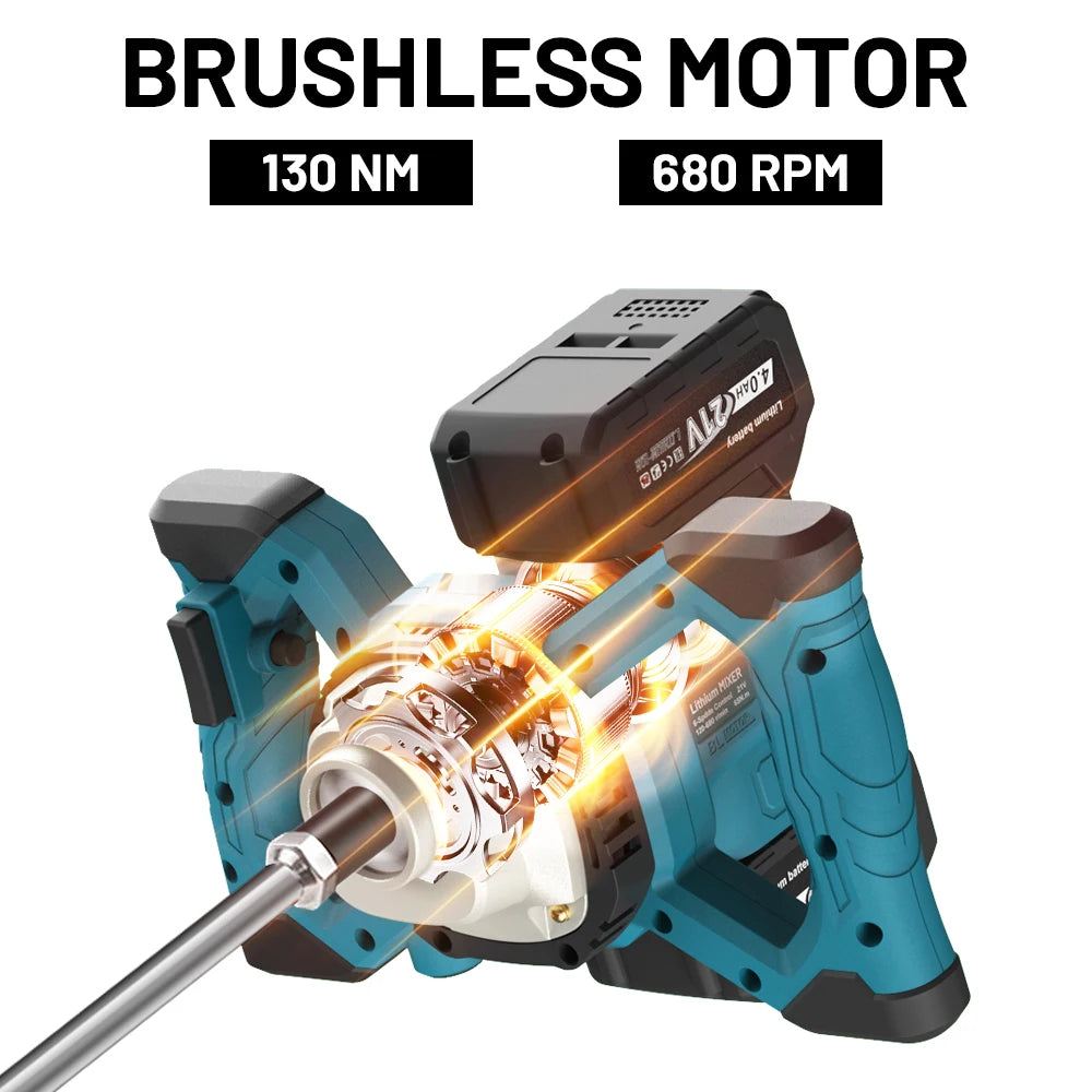 6-Speed Concrete Paddle Mixer for Makita 18V - M14