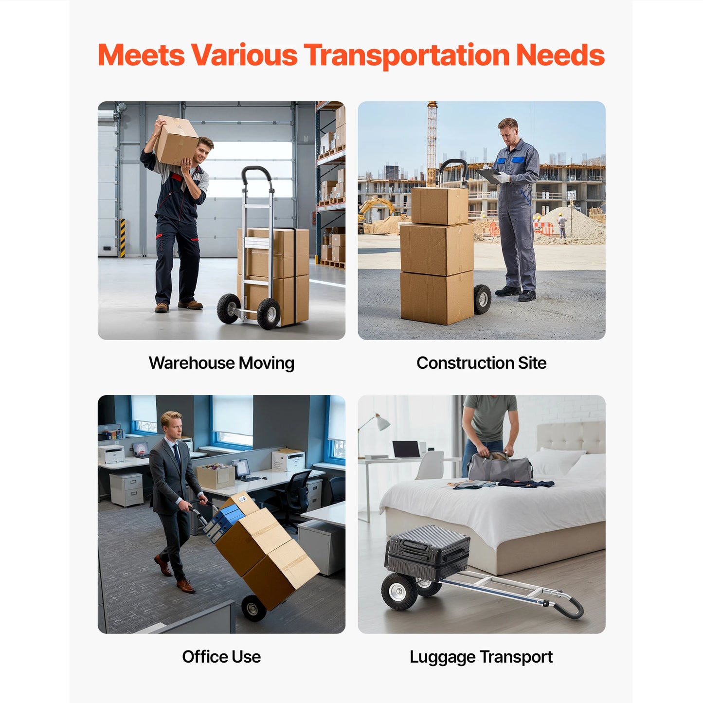 Hand Truck Dolly 500 lbs with Non-Slip Wheels