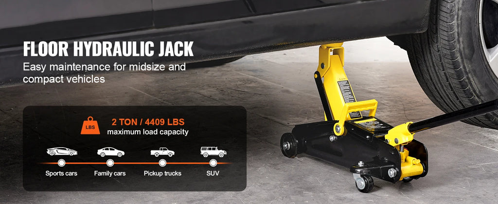 Low Profile Floor Jack 2 Ton Heavy Duty Iron Hydraulic Racing Floor Jack Hydraulic Jack Single Piston Quick Lift Pump