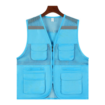 Thin Mesh Multi-Pocket Vest - Camping & Fishing