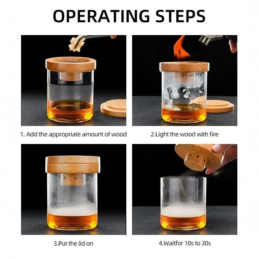 Cocktail Smoker Set Old Fashioned Beverage Smoker Infuser with 5 Flavor Wood Chips for Whiskey Bar Beverage Kitchen Gift