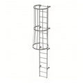 Heavy-duty domestic ladder vertical cage system with guardrail and anti-rust coating