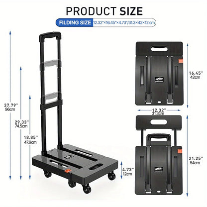 Heavy Duty Folding Hand Truck 500 lbs - 6 Wheels