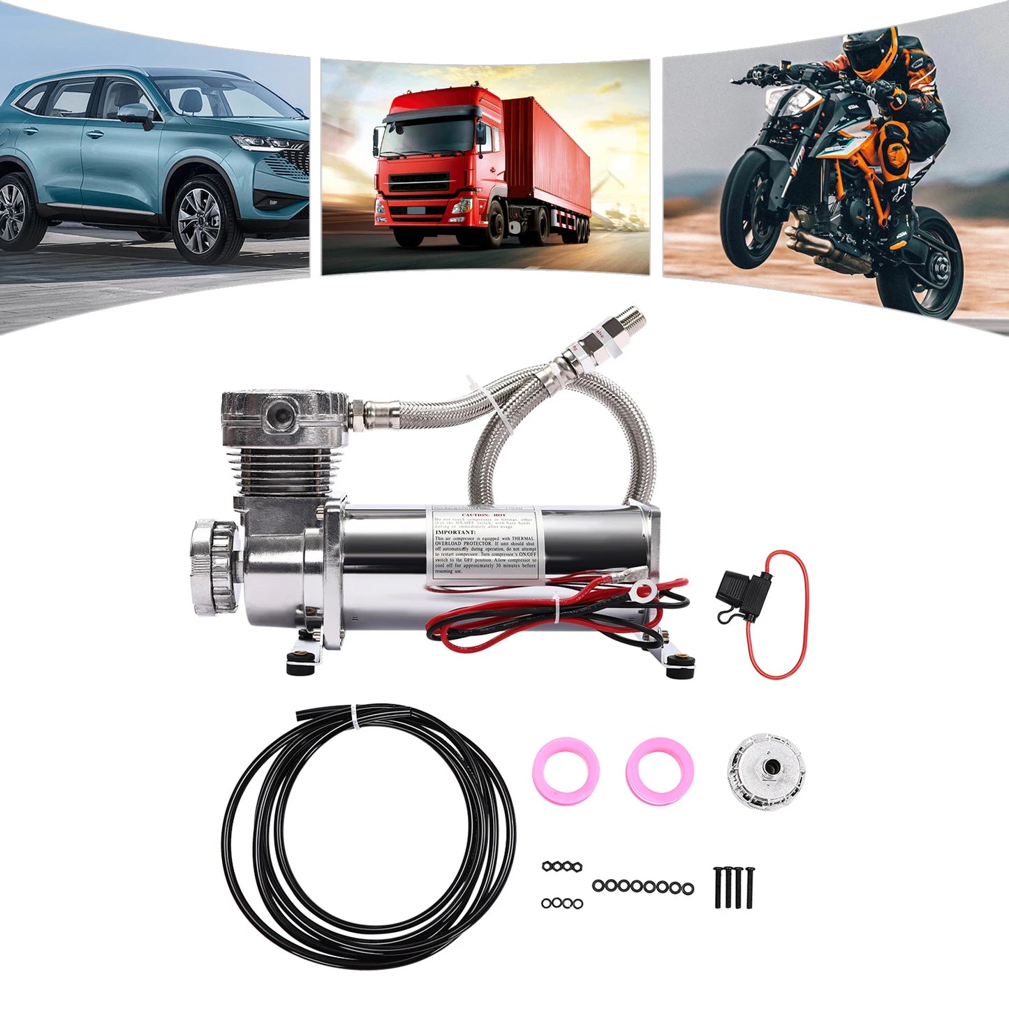 12V Air Suspension Compressor Kit 200 PSI, 50 L/Min