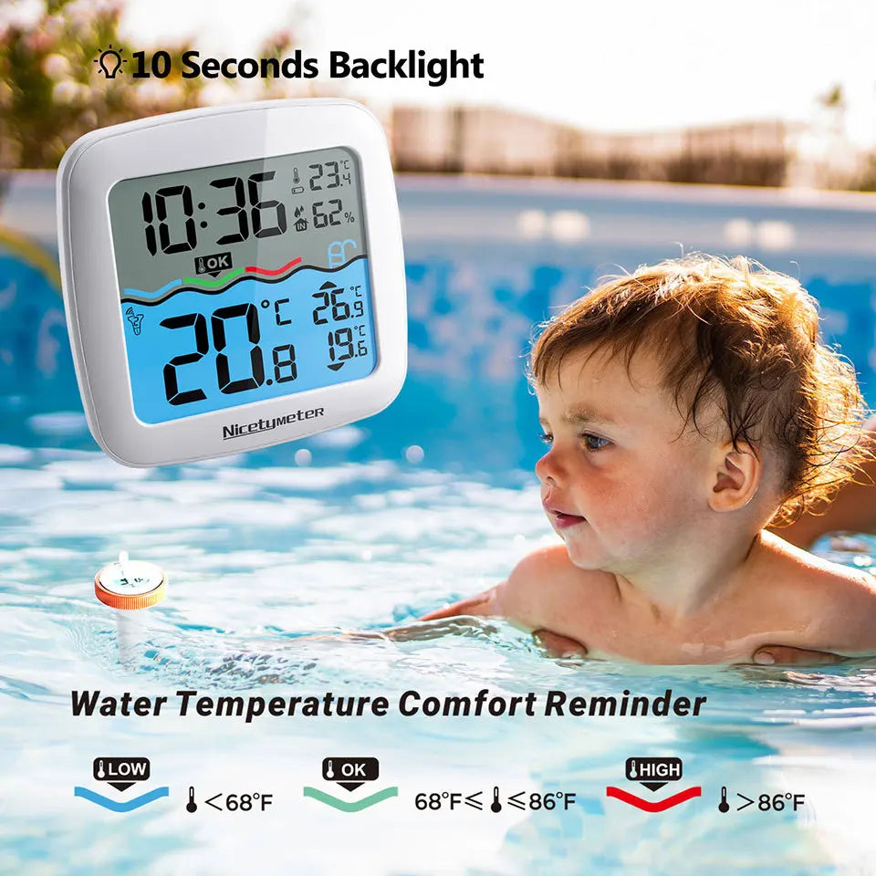 Wireless Pool Thermometer Floating Water Temperature Sensor With LCD Receiver For Swimming Pool Bathtub Aquarium Spa Fish Pond