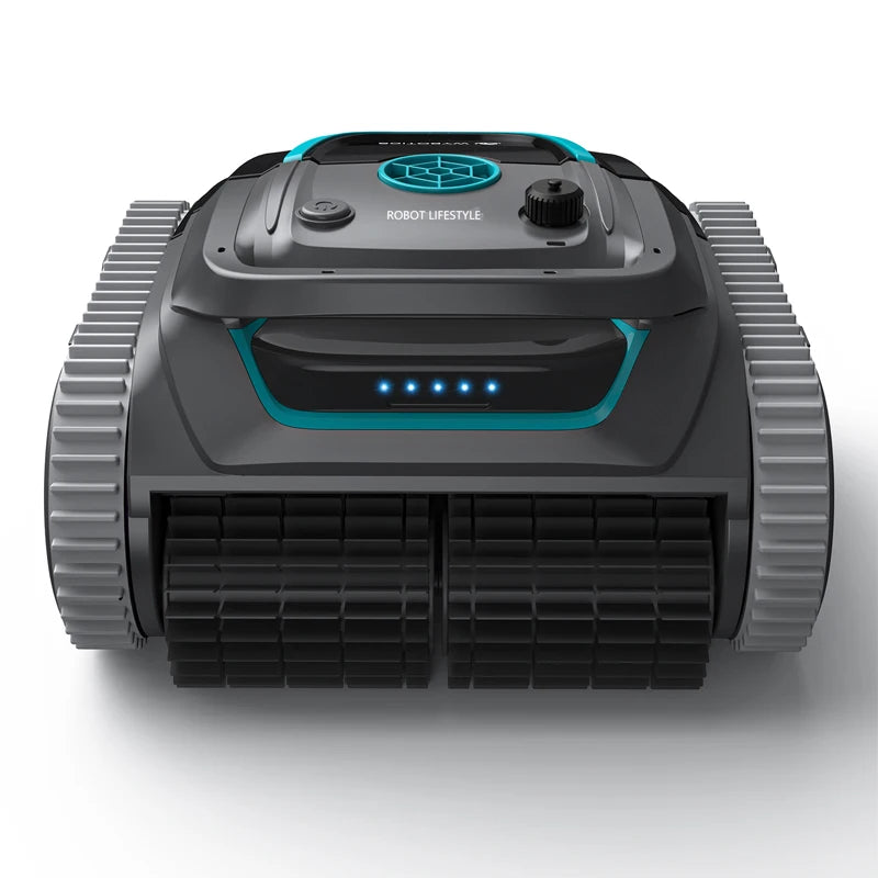 Robot Swimming Pool Cleaner Cordless APP Control Rechargeable Lithium Battery 6400mAh Route Planning for Tiles,PVC,Mosaic,Cement