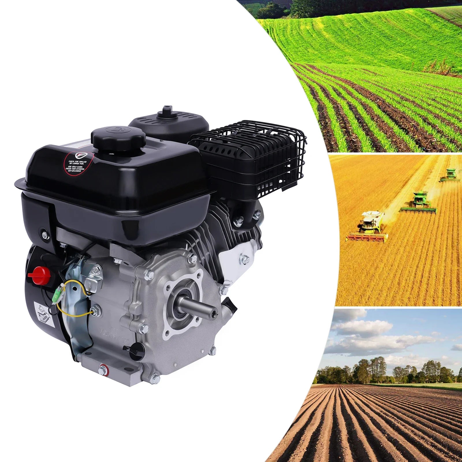 7.5hp 4-Stroke Gasoline Engine 212CC Standing Motor Single Cylinder 3600rpm Air Cooling Recoil Starting for Industrial/Kart