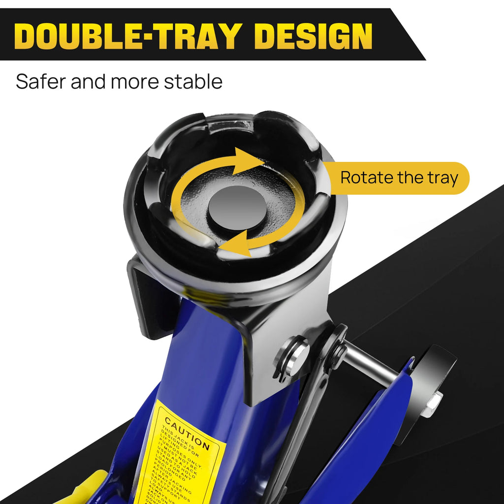 2 Ton Hydraulic Trolley Steel Jack,Flat Lifting Height 135-320 mm, 360° Wheels Car Lifter Axle Stand for Workshop Home