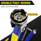 2 Ton Hydraulic Trolley Steel Jack,Flat Lifting Height 135-320 mm, 360° Wheels Car Lifter Axle Stand for Workshop Home