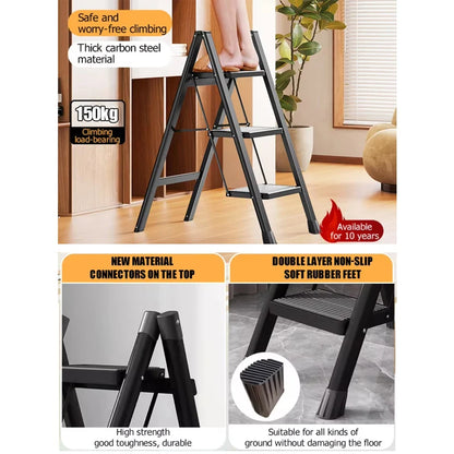 Portable Aluminum Folding Ladder Stool - Indoor