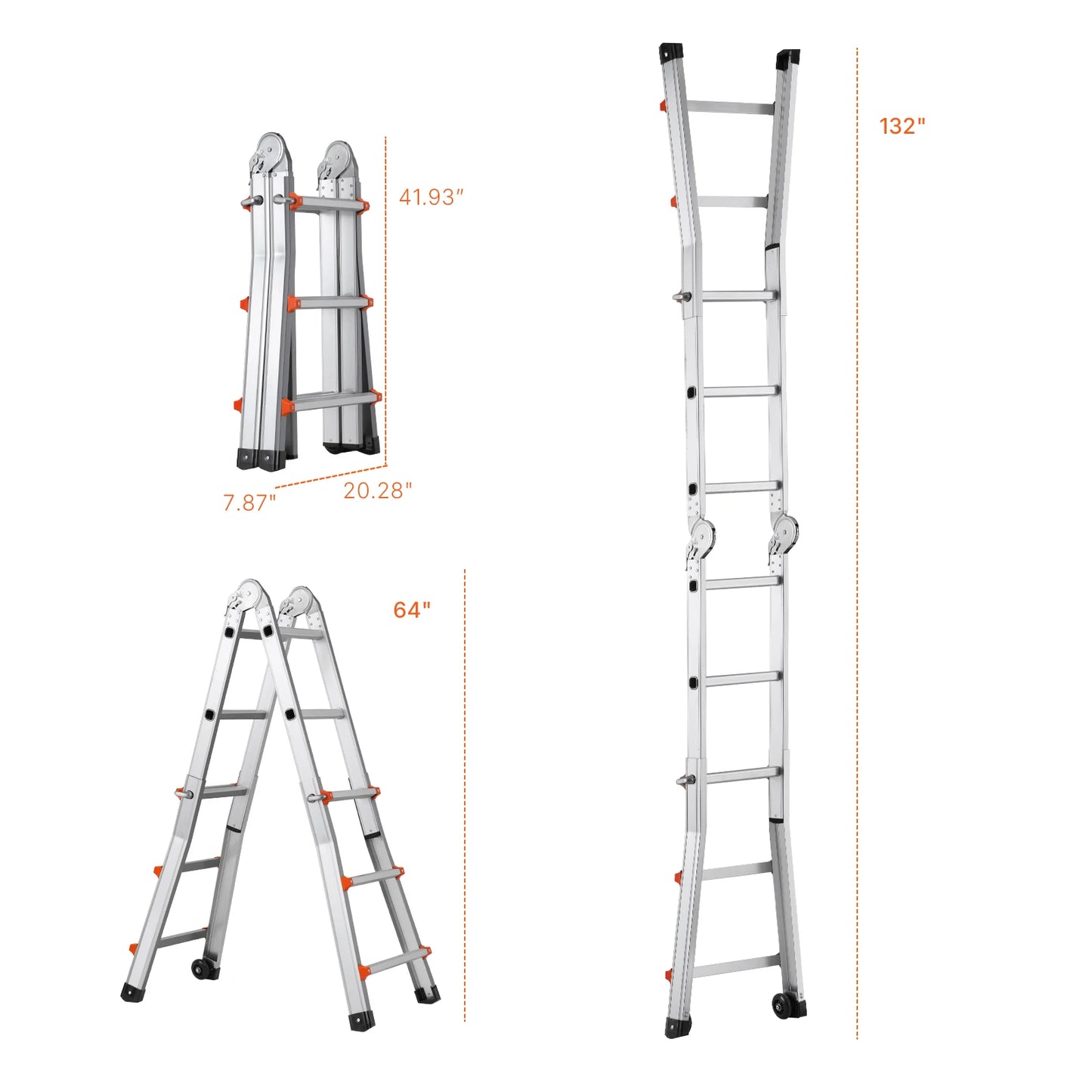 Compact A-Frame Aluminum Extension Ladder - RV