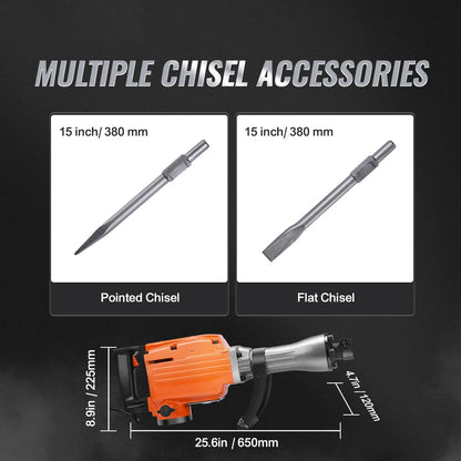 Demolition Jack Hammer 1500W-3500W with Chisels
