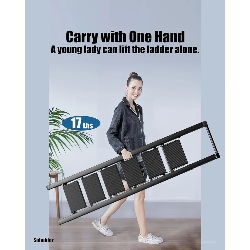 6-Step Folding Ladder for 12 ft Ceilings - Anti-Slip