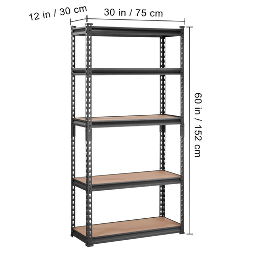 5-Tier Metal Storage Shelving 2000 lbs, 30x12x60"