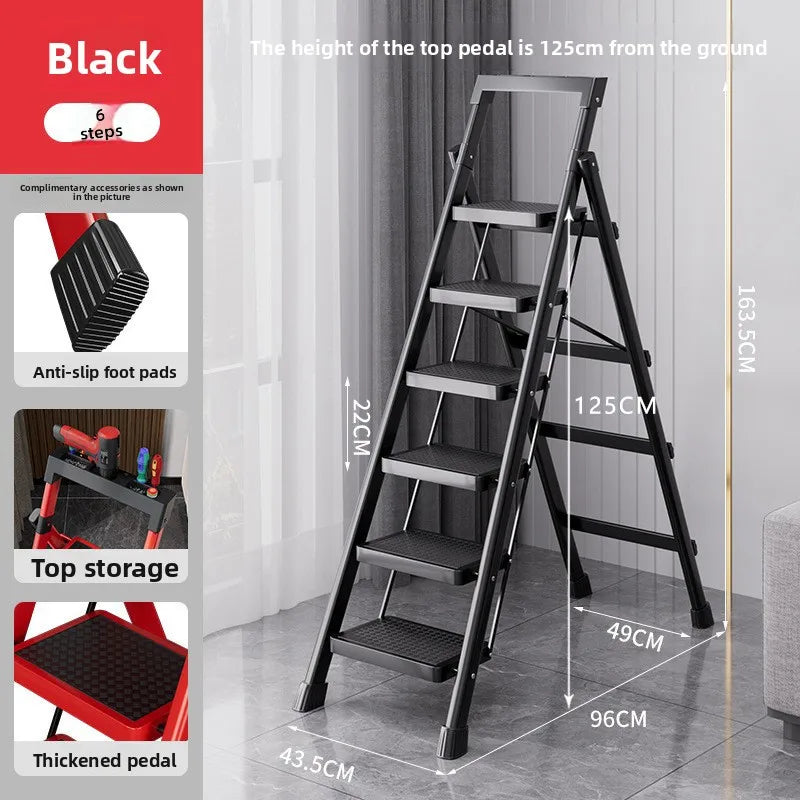 Herringbone ladder Household ladder Folding telescopic multifunctional indoor stairs Thickened climbing ladder Escalator