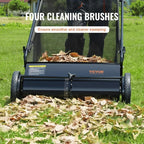 26 Wide Lawn Sweeper: Leaf and Grass Collection, Durable Steel Frame, Strong Rubber Tires